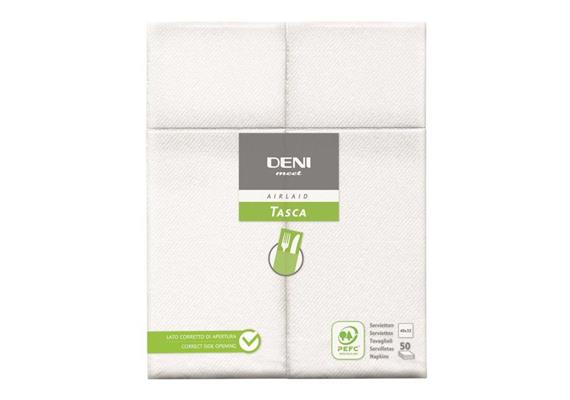 Besteck-Servietten, weiss, Airlaid, 40x32 cm 1/8 Falz, 1'200 Stück