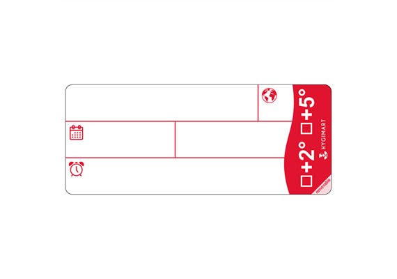 Lebensmittel-Etiketten +2° & +5°, 500 Stück,rot