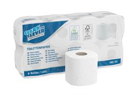 WC-Papier, Clean&Clever, 3-lagig, Pal. 2112 Rollen  Pack 8x8 Rollen, 33 Pack=1 Palette